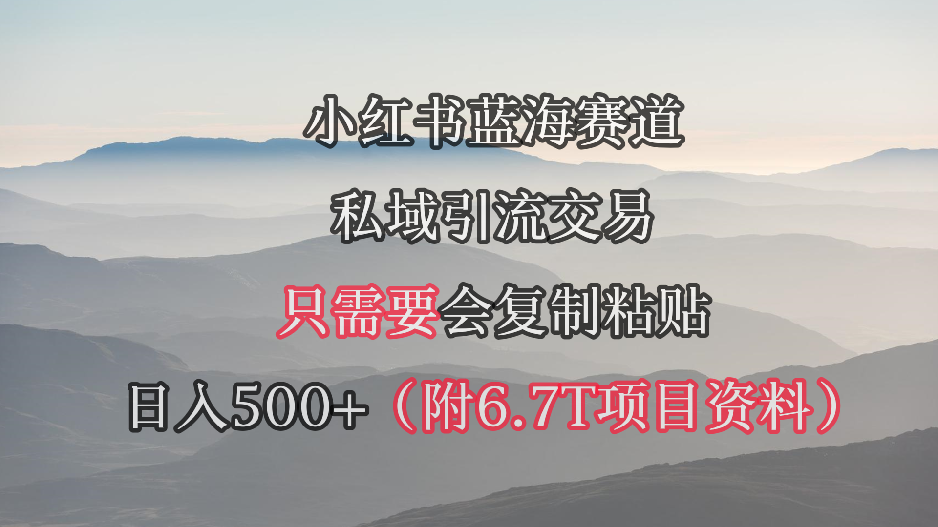 小红书短剧赛道，私域引流交易，会复制粘贴，日入500+（附6.7T短剧资源）-56课堂