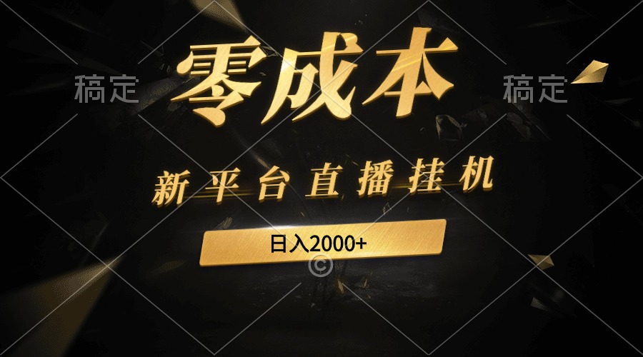 新平台直播挂机最新玩法，0成本，不违规，日入2000+-56课堂