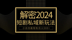 10分钟教会你2024玩转短剧私域变现,小白也能轻松日入500+-56课堂