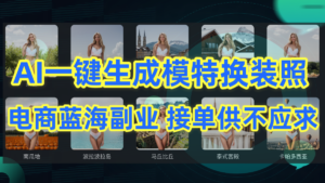 AI制作一键生成模特换装照，电商蓝海副业供不应求-56课堂
