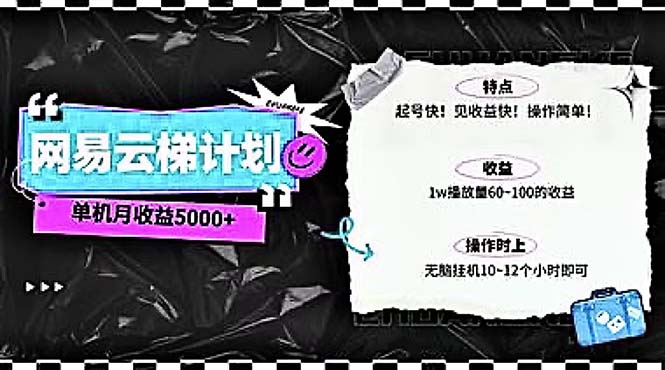 2024网易云云梯计划 单机日300+ 无脑月入5000+-56课堂