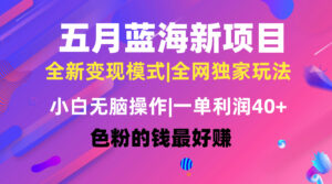 五月蓝海项目全新玩法,小白无脑操作,一天几分钟,矩阵操作,月入4万+-56课堂