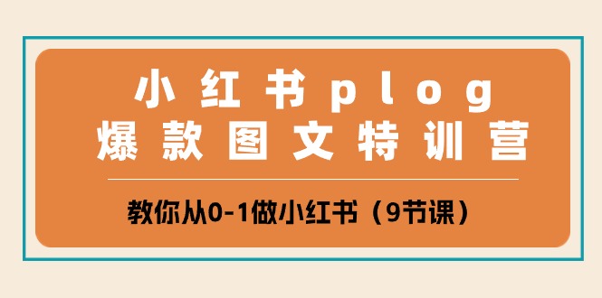 小红书 plog爆款图文特训营，教你从0-1做小红书（9节课）-56课堂