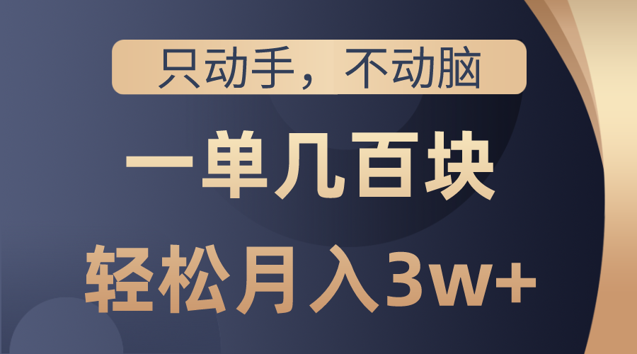 只动手不动脑，一单几百块，轻松月入3w+，看完就能直接操作，详细教程-56课堂