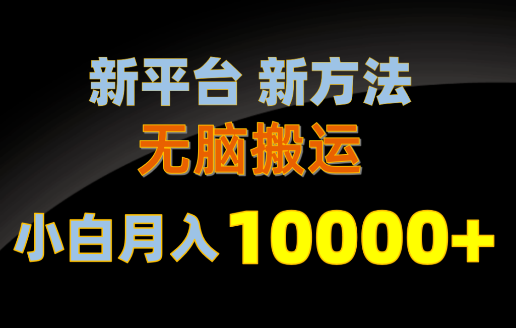 图片[1]-新平台新方法，无脑搬运，月赚10000+，小白轻松上手不动脑-56课堂
