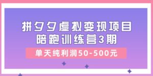 某收费培训《拼夕夕虚拟变现项目陪跑训练营3期》单天纯利润50-500元-56课堂