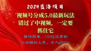 2024蓝海项目，视频号分成计划5.0最新玩法，错过了中视频，一定要抓住...-56课堂