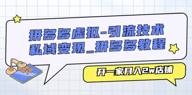 拼多多虚拟-引流技术与私域变现_拼多多教程：开一家月入2w店铺-56课堂