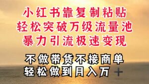 深层揭秘小红书，靠复制粘贴，一周突破万级流量池，无脑搬运，暴力引流...-56课堂