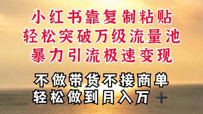 深层揭秘小红书，靠复制粘贴，一周突破万级流量池，无脑搬运，暴力引流...-56课堂