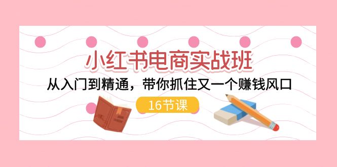 小红书电商实战班，从入门到精通，带你抓住又一个赚钱风口（16节）-56课堂