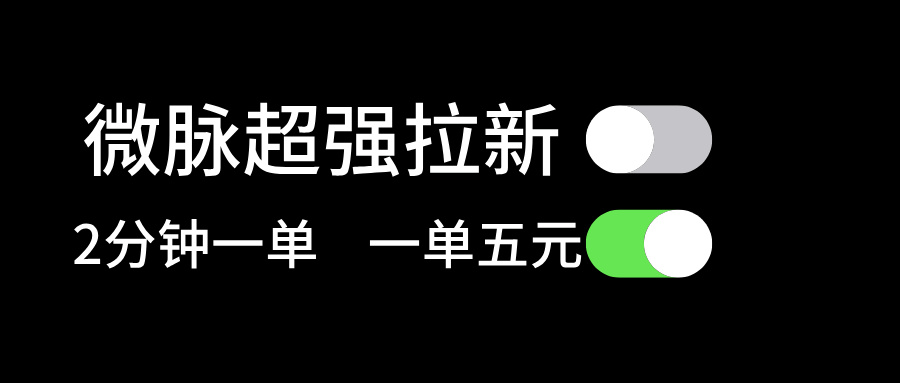 微脉超强拉新， 两分钟1单， 一单利润5块，适合小白-56课堂