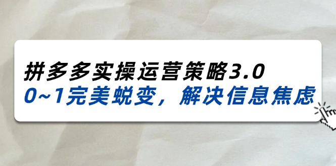 2024_2025拼多多实操运营策略3.0，0~1完美蜕变，解决信息焦虑（38节）-56课堂