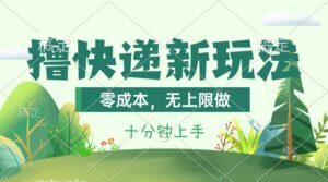 撸快递最新玩法，零成本，无上限做，日产1000+。课程看完就会-56课堂