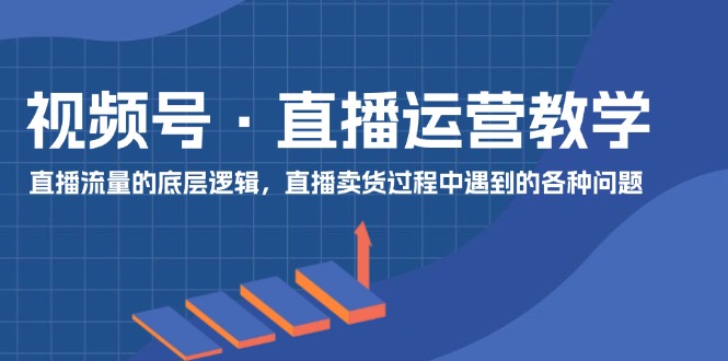 视频号 直播运营教学：直播流量的底层逻辑，直播卖货过程中遇到的各种问题-56课堂
