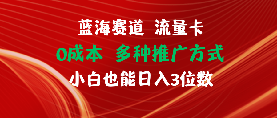 蓝海赛道 流量卡 0成本 小白也能日入三位数-56课堂