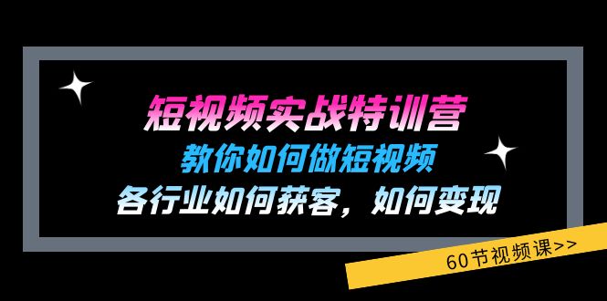 短视频实战特训营：教你如何做短视频，各行业如何获客，如何变现 (60节)-56课堂