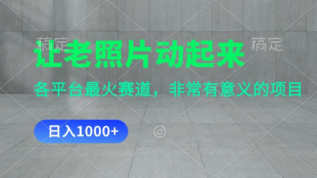 图片[1]-让老照片动起来，一天变现1000+，各平台最火赛道，看完就会-56课堂