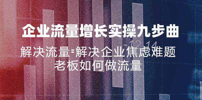 企业流量增长实战九步曲，解决流量=解决企业焦虑难题，老板如何做流量-56课堂