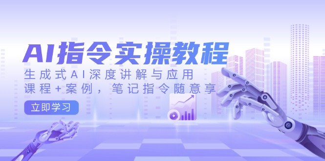 AI指令实操教程，生成式AI深度讲解与应用，课程+案例，笔记指令随意享-56课堂