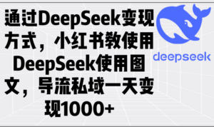 通过DeepSeek变现方式,小红书教使用DeepSeek图文,导流私域一天变现1000+-56课堂