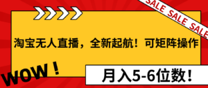 淘宝无人直播，全新起航！可矩阵操作，月入5-6位数！-56课堂