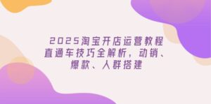2025淘宝开店运营教程更新,直通车技巧全解析,动销、爆款、人群搭建-56课堂