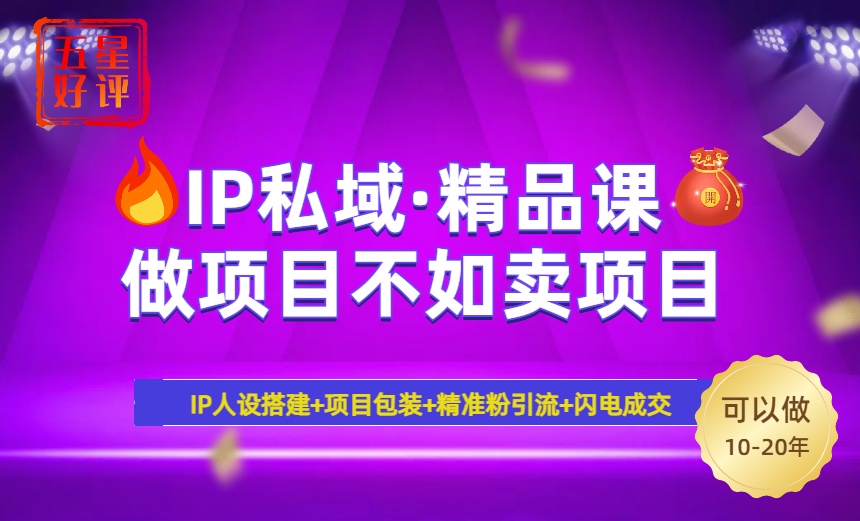 2025年“IP私域·密训精品课”，日赚3000+小白避坑年赚百万，暴力引流...-56课堂
