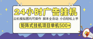 24小时广告挂机 单机收益500+ 矩阵式操作,设备越多收益越大,小白轻...-56课堂