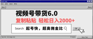 视频号带货6.0，轻松日入2000+，起号快，复制粘贴即可，超高佣金比-56课堂