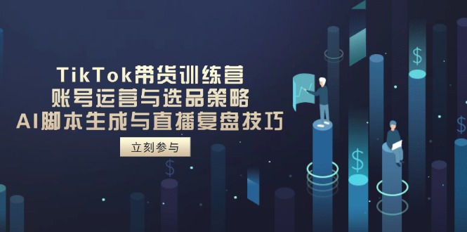 TikTok带货训练营，账号运营与选品策略，AI脚本生成与直播复盘技巧-56课堂