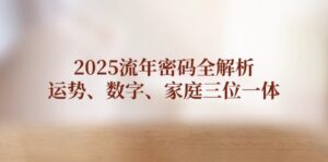 2025流年密码全解析,运势、数字、家庭三位一体-56课堂