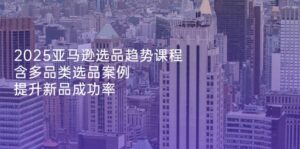 2025亚马逊选品趋势课程,含多品类选品案例,提升新品成功率-56课堂